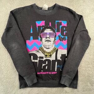 VTG Andre the Giant Sweatshirt Mens M Charcoal 8th Wonder of the World Retro Y2K